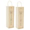 2 Pack Wooden Wine Crate with Handle, Paulownia Wood Gift Boxes with Sliding Lid for Housewarming Party